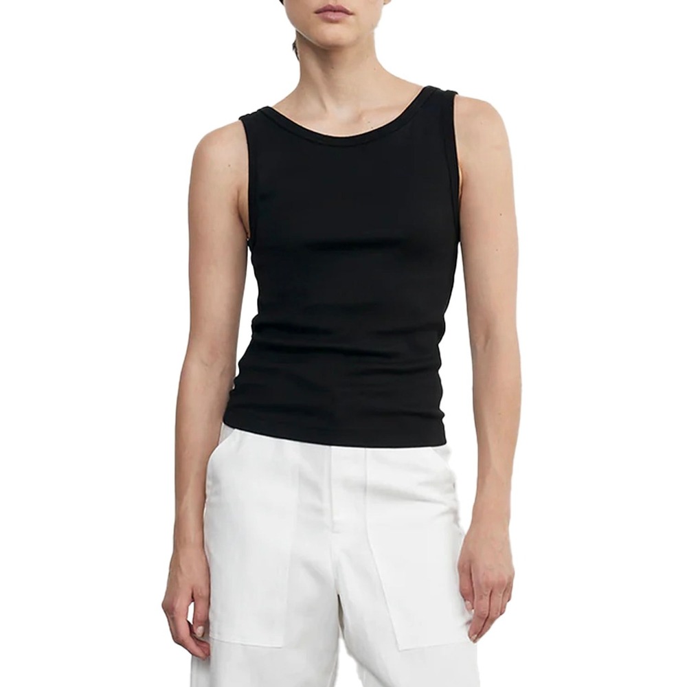 ENZA COSTA Cotton Knit Easy Tank Womens Small PInk Sleeveless Top Minimalist NEW - Picture 3 of 13